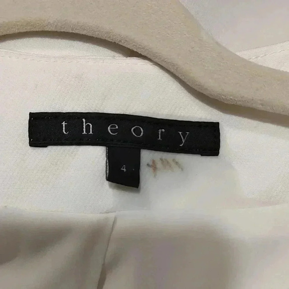 Theory Sz 4 White Isita Linen Blazer - Picture 6 of 8